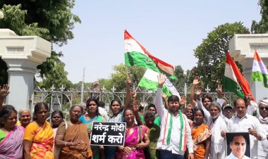 किसानों के समर्थन में कांग्रेस का प्रदर्शन