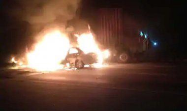 आगरा में दर्दनाक सड़क हादसा, 5 लोग ज़िंदा जले