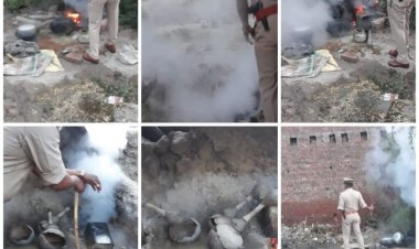 कौशाम्बी में अवैध शराब भट्टियों पर पुलिस की बड़ी करवाई, 15 अवैध शराब भट्टियों की तोड़फोड़