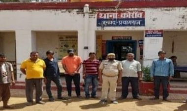 कोरांव पुलिस ने जुआं खेलने में संलिप्त दस लोगो को किया गिरफ्तार