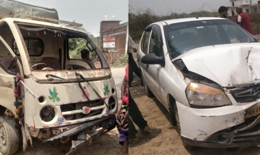 प्रयागराज के शंकरगढ़ और कोरांव में सड़क हादसा, शंकरगढ़ में कार में फंसे लोगों का रेस्क्यू