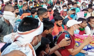 विधानसभा घेरने जा रहे पुलिस भर्ती अभ्यर्थियों को रोका, जमकर नारेबाजी