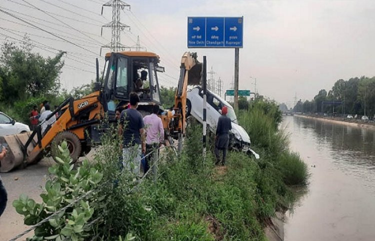 लुधियाना: सिंधवा नहर में बेकाबू कार, तीन लोगों की मौत