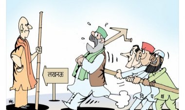 टिकैत के सामने लाठी लेकर क्यों खड़े हो गए 'योगी'