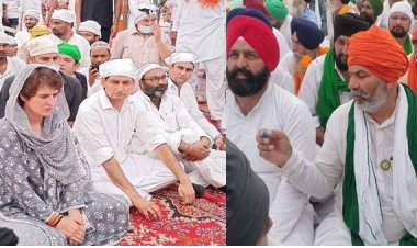 लखीमपुर घटना : प्रदर्शन में मृत किसानों के अरदास में शामिल हुए राकेश टिकैत और प्रियंका वाड्रा