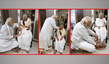 100 साल की हुई मां हीराबेन,  प्रधानमंत्री मोदी पहुंचे मां से मिलने