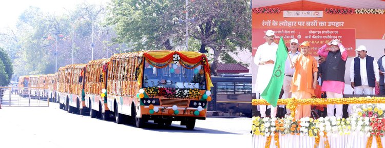 मुख्यमंत्री ने राजधानी एक्सप्रेस बस सेवा का हरी झण्डी दिखा कर किया शुभारम्भ