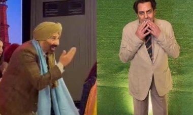 बेटे करण देओल के संगीत में तारा सिंह के लुक में नजर आए सनी देओल, वीडियो वायरल