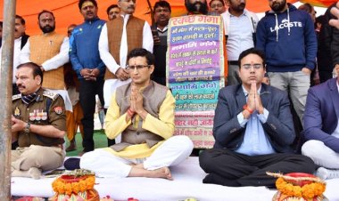 माघ मेला के सकुशल सम्पन्न होने की कामना से किया गंगा पूजन