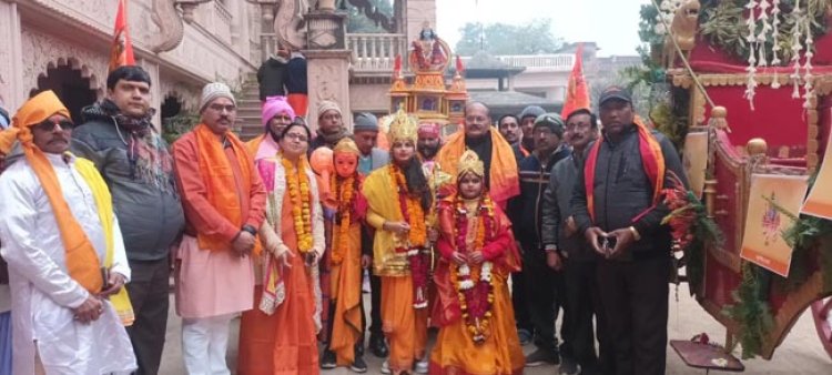 श्रीराम प्राण प्रतिष्ठा अनुष्ठान पर निकाली गयी श्रीराम रथ यात्रा