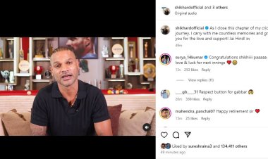 भारतीय सलामी बल्लेबाज शिखर धवन ने अंतरराष्ट्रीय और घरेलू क्रिकेट से लिया संन्यास