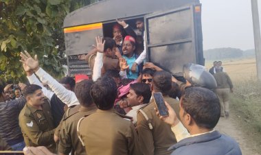 गीडा पहुंचने का प्रयास कर रहा सपा प्रतिनिधिमंडल गिरफ्तार