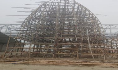 महाकुम्भ में बन रहा 108 फीट के काशी विश्वनाथ मंदिर का मॉडल, होंगे शिव के दर्शन