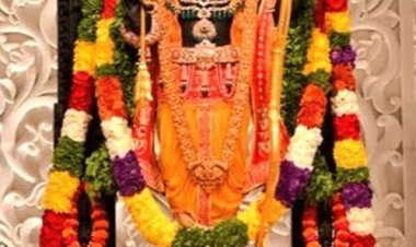 श्रीराम जन्मभूमि मंदिरः प्रतिष्ठा द्वादशी पर सोने-चांदी के तारों से सजे वस्त्रों में भक्तों को दर्शन दे रहे हैं श्रीरामलला