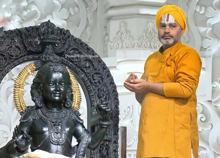 श्रीराम जन्मभूमि मंदिर में प्रतिष्ठा द्वादशी उत्सव पर रामलला का अभिषेक प्रारम्भ