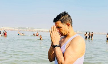 कांग्रेस प्रदेश अध्यक्ष जीतू पटवारी पहुंचे प्रयागराज महाकुंभ, त्रिवेणी में लगाई डुबकी