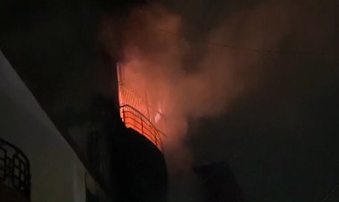 कानपुर में पांच मंजिला इमारत में भीषण आग, पति-पत्नी और तीन मासूम बेटियों की दर्दनाक मौत