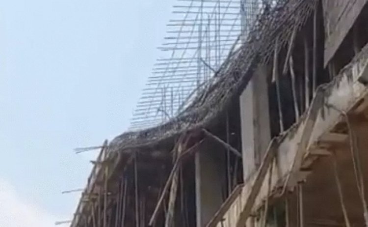 शिवपुरीः निर्माणाधीन मॉल की छत गिरने से चार मजदूर घायल
