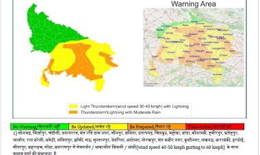 उत्तर प्रदेश में अगले 24 घंटे में भारी वर्षा का अलर्ट: दक्षिण और पूर्वी हिस्सों में वज्रपात व तेज हवाओं का भी अनुमान