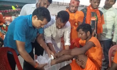 वाराणसी प्रयागराज राजमार्ग कांवड़ियों से गुलजार, हर —हर महादेव, बोल बम की गूंज