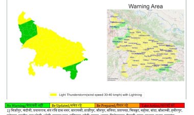 उप्र की राजधानी सहित 67 जिलों में हल्की से मध्यम वर्षा की संभावना