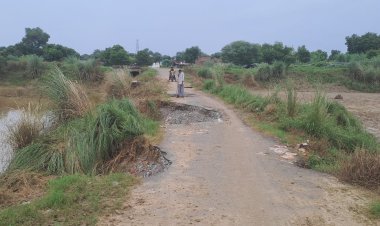 पंचनद धाम में भीषण बाढ़ से संपर्क मार्ग बहा, ग्रामीणों को पड़ रहा लंबा चक्कर