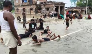 गंगा का बढ़ा जलस्तर, नेशनल हाईवे बना वाटर पार्क