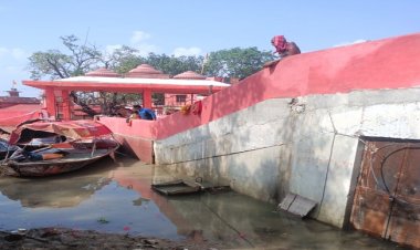 बाढ़ से नहीं हुई बड़े हनुमान मंदिर कॉरिडोर में क्षति