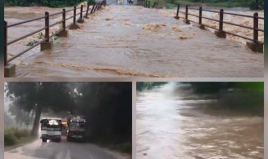 छत्तीसगढ़ के बस्तर में लगातार बारिश से नदी नाले उफान पर, सुकमा व दंतेवाड़ा के नेशनल हाइवे बंद