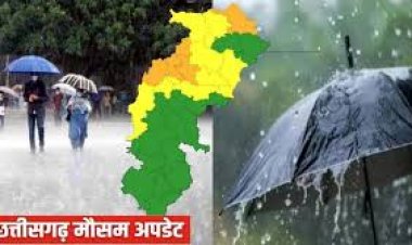 छत्तीसगढ़ के सभी 33 जिलों में मौसम विभाग की मध्यम से तेज बारिश की चेतावनी
