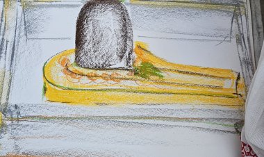 विजय मूर्तिकार ने अपनी चित्रकला को श्री विश्वेश्वर के चरणों में किया समर्पित