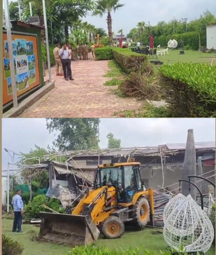 अवैध फार्म हाउसों पर चला नोएडा प्राधिकरण का बुलडोजर