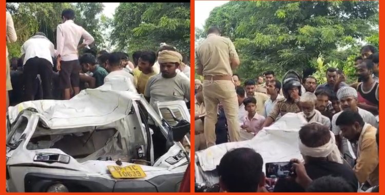 बस की टक्कर से थ्री व्हीलर चालक समेत दो की मौत