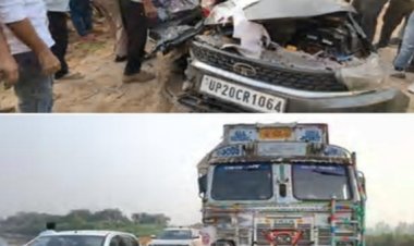 तेज गति कार की ट्रक से हुई जोरदार टक्कर में युवती सहित दो की मौत
