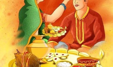 बहनों ने भाई की लम्बी उम्र के लिए किया टीका