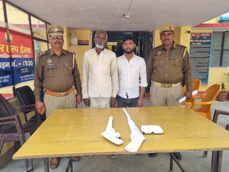 तमंचे कारतूस के साथ दाे आराेपित गिरफ्तार