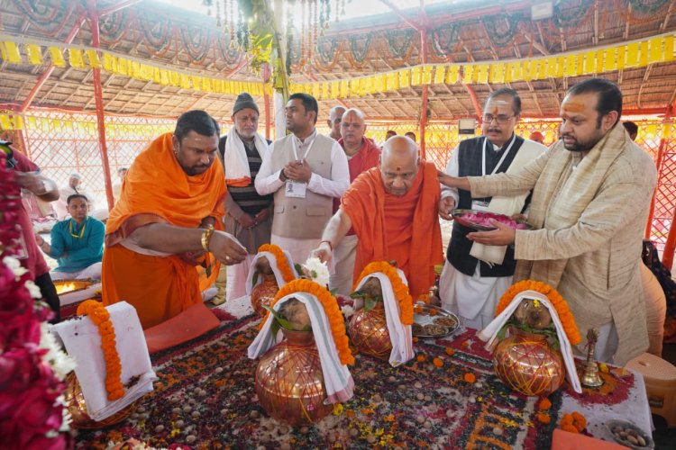 श्री राम जन्मभूमि : ध्वज पूजन के साथ चौथे दिन स्नपन व अधिवास संपन्न