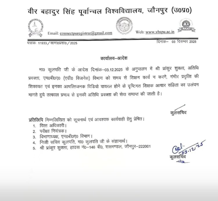 विश्वविद्यालय परिसर में शिक्षक का शराब पीने का वीडियो वायरल, सेवा समाप्त