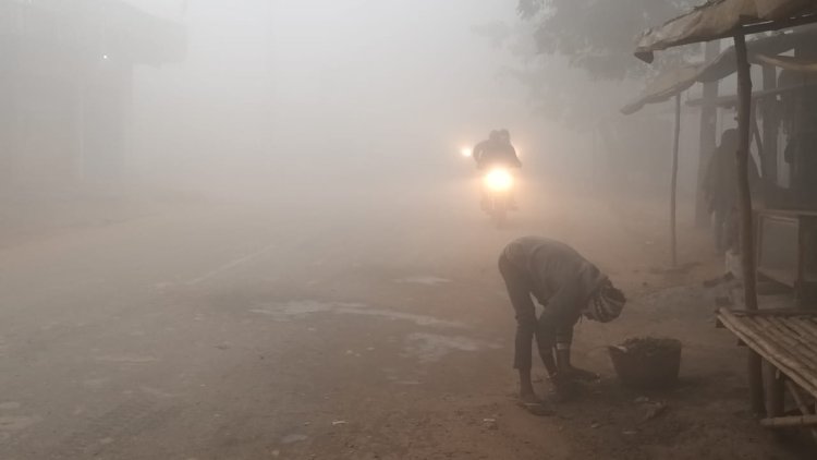 जौनपुर में घना कोहरा, विजिबिलिटी शून्य