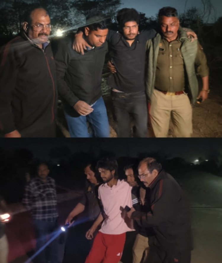 पत्नी बच्चों के सामने दिनदहाड़े कारोबारी की हत्या करने वाले दो बदमाश मुठभेड़ के बाद गिरफ्तार, पैर मे लगी गोली
