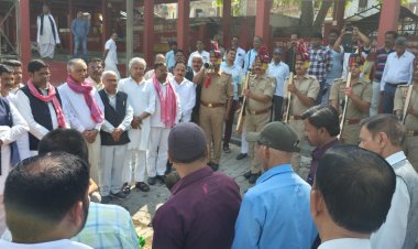 पूर्व विधायक राधेश्याम भारतीय पंचतत्व में विलीन, राजकीय सम्मान के साथ अंतिम संस्कार