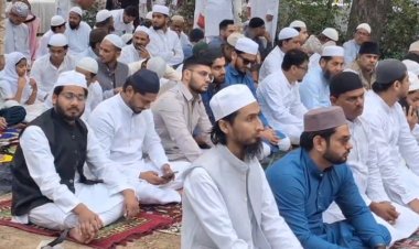 कानपुर की ईदगाहों में उमड़ा जनसैलाब,दो शिफ्टों में अदा हुई नमाज़