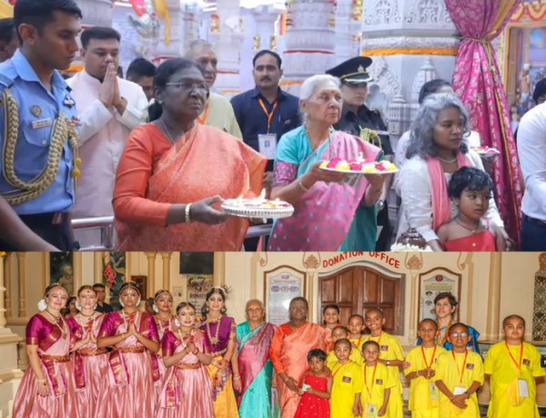 राष्ट्रपति द्रौपदी मुर्मु ने इस्कॉन और प्रेम मंदिर में की पूजा-अर्चना