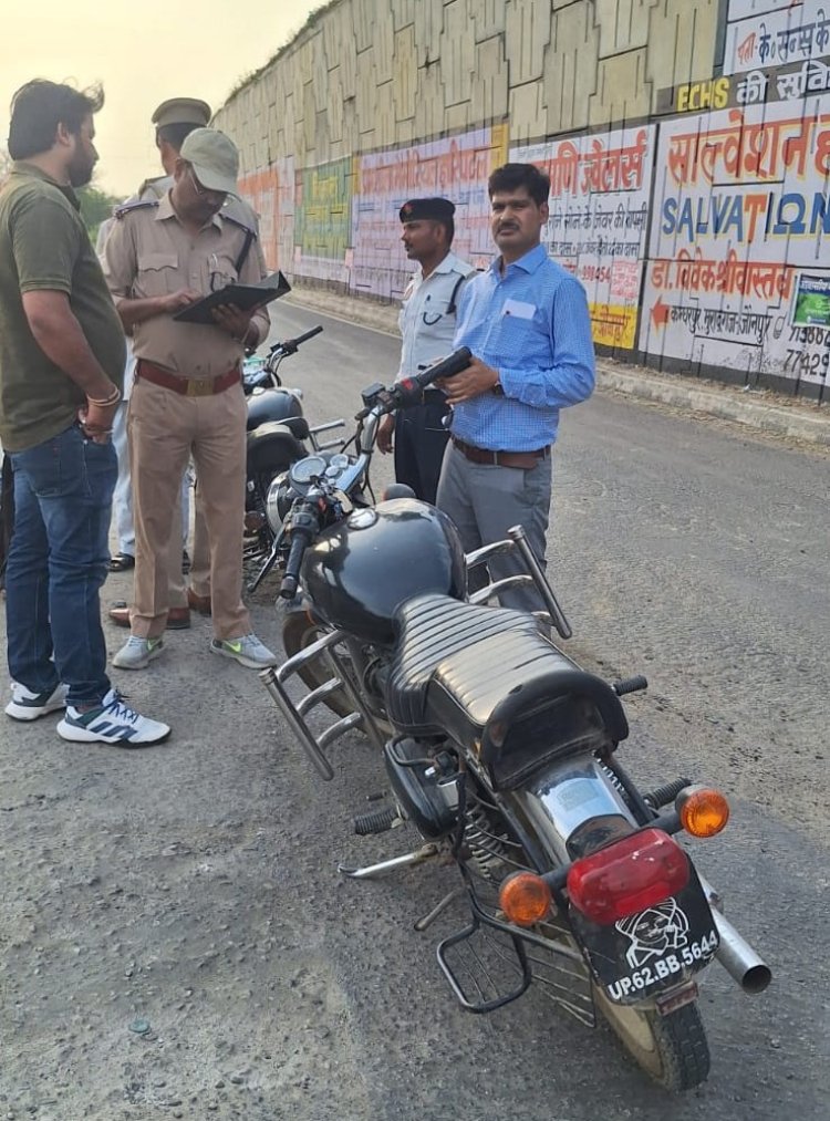जौनपुर में मॉडिफाइड साइलेंसर पर सख्त कार्रवाई, 5 वाहनों का चालान