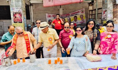 पुरुषोत्तम माह में कानपुर में सेवा कार्यों की धूम, जगह-जगह शरबत और गन्ने के जूस का वितरण