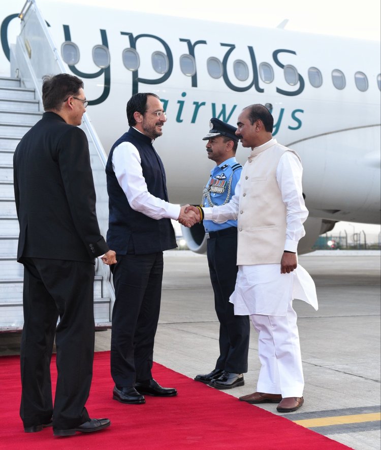 साइप्रस के राष्ट्रपति नई दिल्ली पहुंचे, शुक्रवार को प्रधानमंत्री मोदी के साथ करेंगे वार्ता