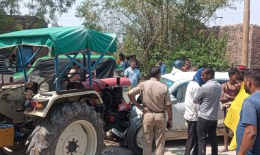 मीरजापुर में ट्रैक्टर और कार की भिड़ंत में तीन घायल, एक वाराणसी रेफर