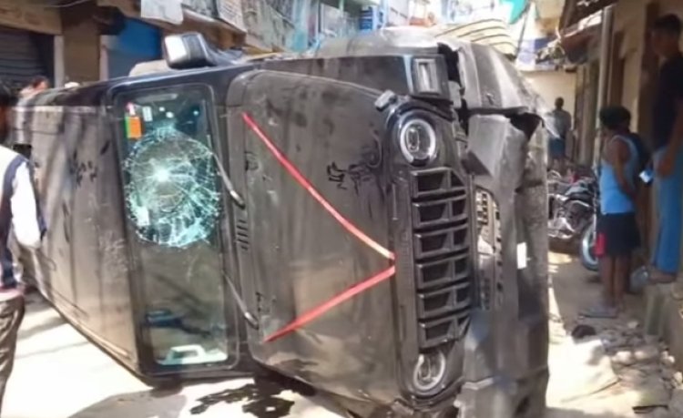 वाराणसी में तीन लोगों को टक्कर से घायल कर पलटी थार वाहन, चालक गिरफ्तार