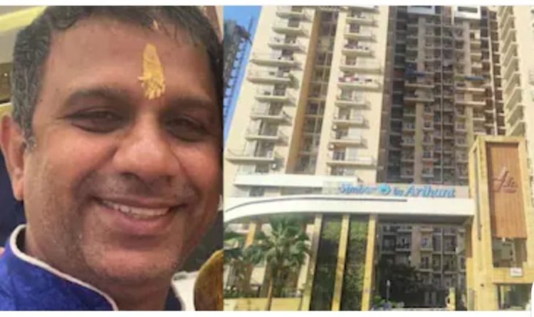 बाइक से गिरकर एक व्यक्ति की मौत, लोगों का आरोप सोसाइटी के फ्लैट के छज्जे का प्लास्टर गिरने से हुई घटना