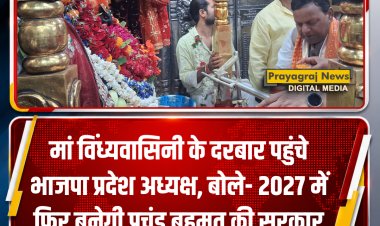 मां विंध्यवासिनी के दरबार पहुंचे भाजपा प्रदेश अध्यक्ष, बोले- 2027 में फिर बनेगी प्रचंड बहुमत की सरकार